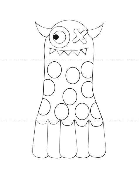 kids craft template    monsters print cut paste