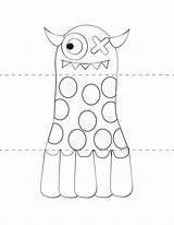 Monster Craft Cut Own Print Paste Make Template Printable Monsters Kids Crafts Halloween Color Templates Printables Party Fold 3d Fun sketch template