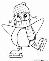 Penguin Schlittschuhlaufen 33a4 Eiskunstlauf Cartoon Coloringtop Pinguino Hielo Pingüino Patinaje Skater Dibujosonline Coloringhome sketch template