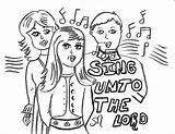 Coloring Sing Lord Unto Poster Singing Children Song Drawing Jesus Music sketch template