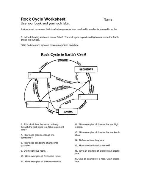 rock cycle worksheet geography activities  kids worksheets rock