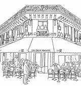 Coloriages Bistrot Parisien Kolorowanki Adultes Kneipe Terrasse Café Adulte Imprimer Restauracja Eiffel Erwachsene Malvorlagen Dessins Parisian sketch template