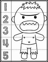 Puzzles Superheroes Number Prekautism Created sketch template