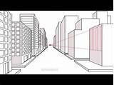 Prospettiva Città Accidentale Paesaggio Urbano sketch template