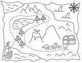 Map Treasure Pirate Color Kids Coloring Print Sheet Marks Spot Ll sketch template