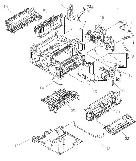 hewlett packard laser printer parts  models    internal component assembly