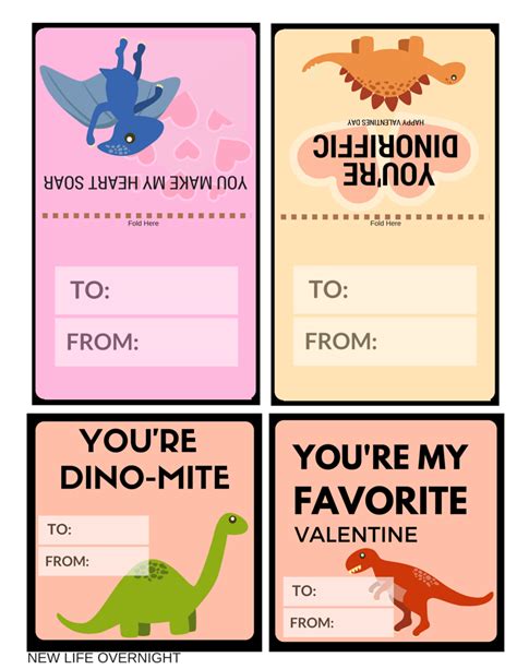 dinosaur valentines day cards printables  del amor san