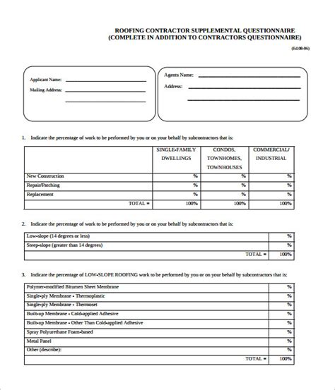 roofing contract templates   ms word google docs pages