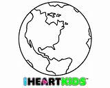 Coloring Map Globe Pages Clipart Kids Earth Popular sketch template