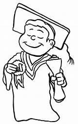Coloring Graduation Pages Student Boy Tide Clothes His Color sketch template