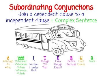 subordinating conjunctions  lindsay lommori teachers pay teachers