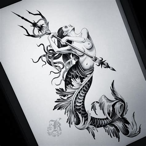 Mermaid Sketch Tattoo By She Is Thewildtattoo Mermaid Tattoos