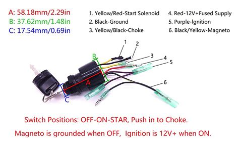 marine ignition switch wiring diagram   hook tach   ignition key switch   omc