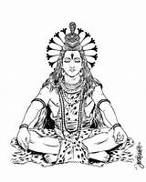 Shiva Drawing Shiv Coloring Clipart God Sketch Indian Gods Lord Pages Vishnu Vector Hindu Sri Sketches Cliparts Hinduism Drawings Meditation sketch template