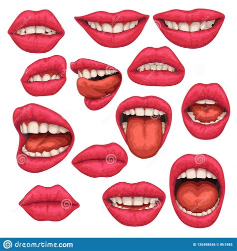 sexy woman mouth set red sexy girls lips stickers pop art icons