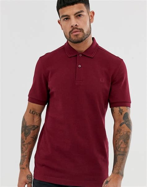 Fred Perry Twin Tipped Polo In Burgundy Asos