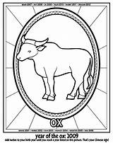 Coloring Chinese Year Ox Pages Zodiac Animal 2010 Printables Symbol Comments Popular sketch template