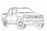 Ford Coloring Pages Template Bronco Sport Explorer Trac Sketch sketch template