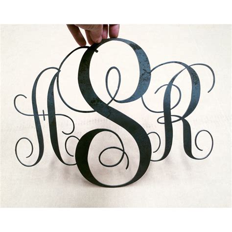 custom monogram initials  steel unfinished metal sign personalized thinkmetal