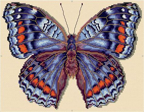 gaudy commodore butterfly cross stitch chart  sewandso