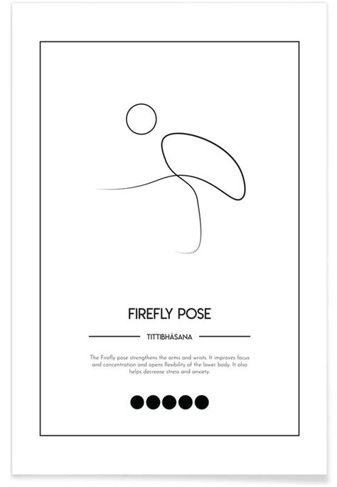 yoga cards firefly pose poster juniqe