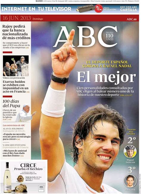 spanish newspaper abc names rafael nadal the best athlete