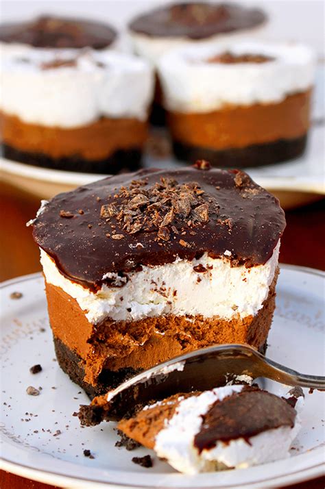 no bake layered chocolate mini cheesecake sweet spicy