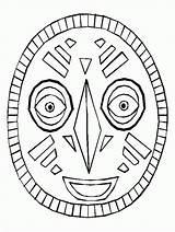 African Mask Coloring Printable Pages Masks Template Craft Tiki Africa Print Kids Culture Templates Clipart Preschool Crafts Color Use Face sketch template