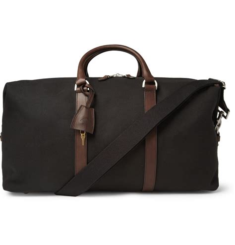 mulberry clipper leather trimmed canvas holdall bag