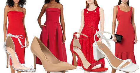 color pop perfection elevate  red dress    shoes
