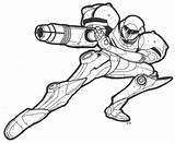 Metroid Samus Destroyer sketch template