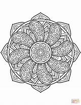 Mandala Coloring Pages Difficult Printable Large Print Getdrawings Color Getcolorings sketch template