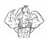 Bodybuilder Female Drawing Getdrawings sketch template