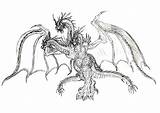 Ghidorah Godzilla Mecha sketch template