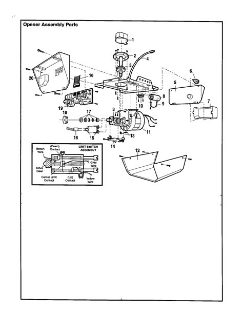 opener assembly diagram parts list  model srt craftsman parts garage door opener