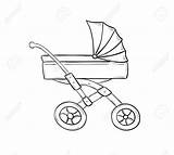 Stroller Baby Drawing Getdrawings Carriage sketch template