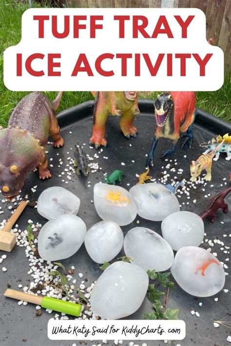 dinosaur ice tuff tray activity  tuff tray ideas