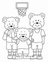 Coloring Basketball Pages Family Bear Cute Printable Print Kids sketch template