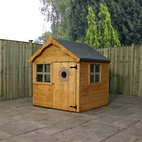wooden childrens playhouse  outdoor wendy house den apex roof