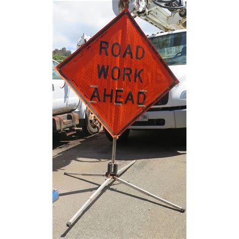 mdi worldwide road work  safety sign  folding pole base