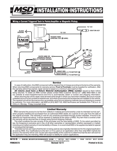 msd  tach adapter magnetic trigger installation user manual page