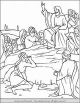 Sermon Crowds Disciples His Thecatholickid Teachings Sat Mountainside Printables Mou sketch template