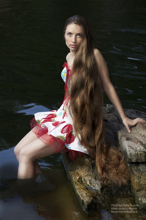 long hair girl shows off her floor length hair girls with