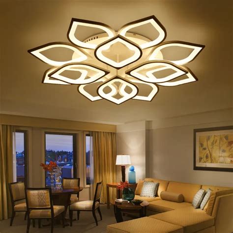modern luxury living room led ceiling lamp creative lustre lotus led