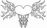 Pages Coloring Roses Wings Hearts Getcolorings sketch template