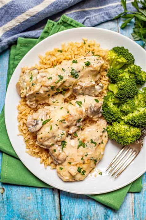 easy cream cheese chicken family food   table