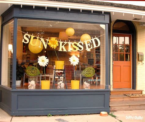 front door color gift shop displays summer window display vintage