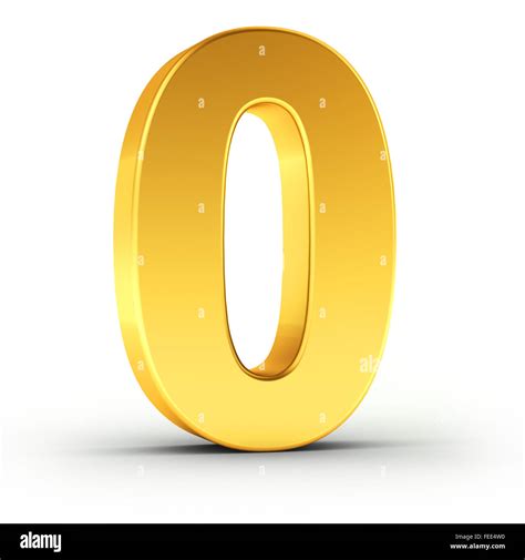 el numero cero como  objeto de oro pulido fotografia de stock alamy