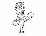 Snowboard Girl Coloring Coloringcrew sketch template