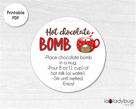 chocolate bomb instructions  printable printable hot chocolate
